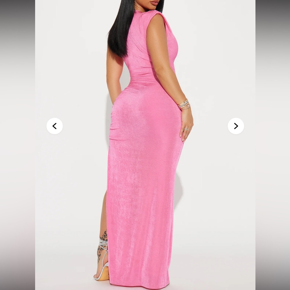 Fashion Nova Vibrant Pink Asymmetrical Dress - Picture 4 of 4